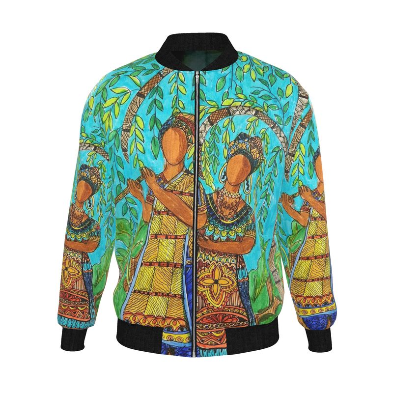 Tropical Zen Reversible Silk Bomber Jacket