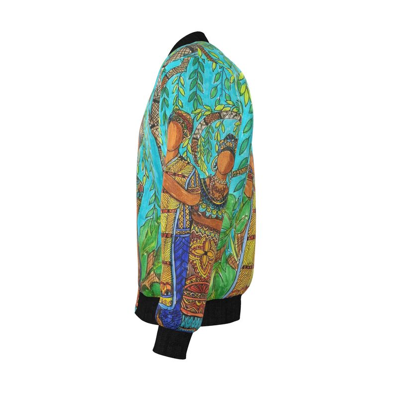 Tropical Zen Reversible Silk Bomber Jacket