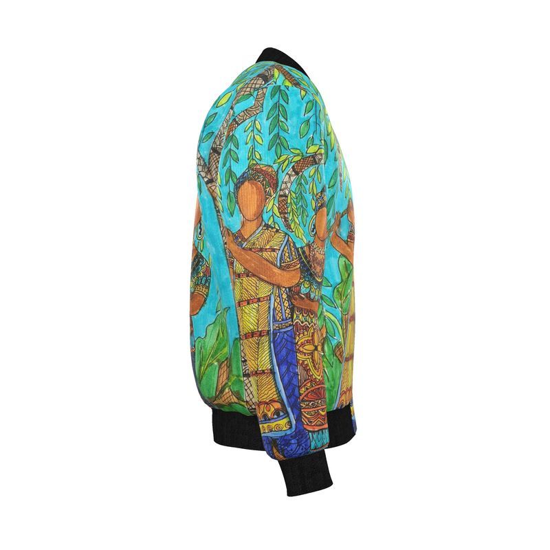 Tropical Zen Reversible Silk Bomber Jacket