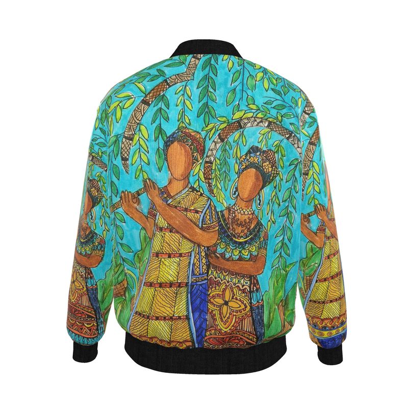 Tropical Zen Reversible Silk Bomber Jacket