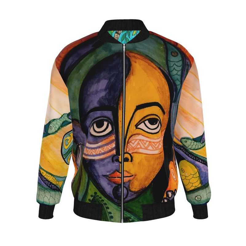 Tropical Zen Reversible Silk Bomber Jacket
