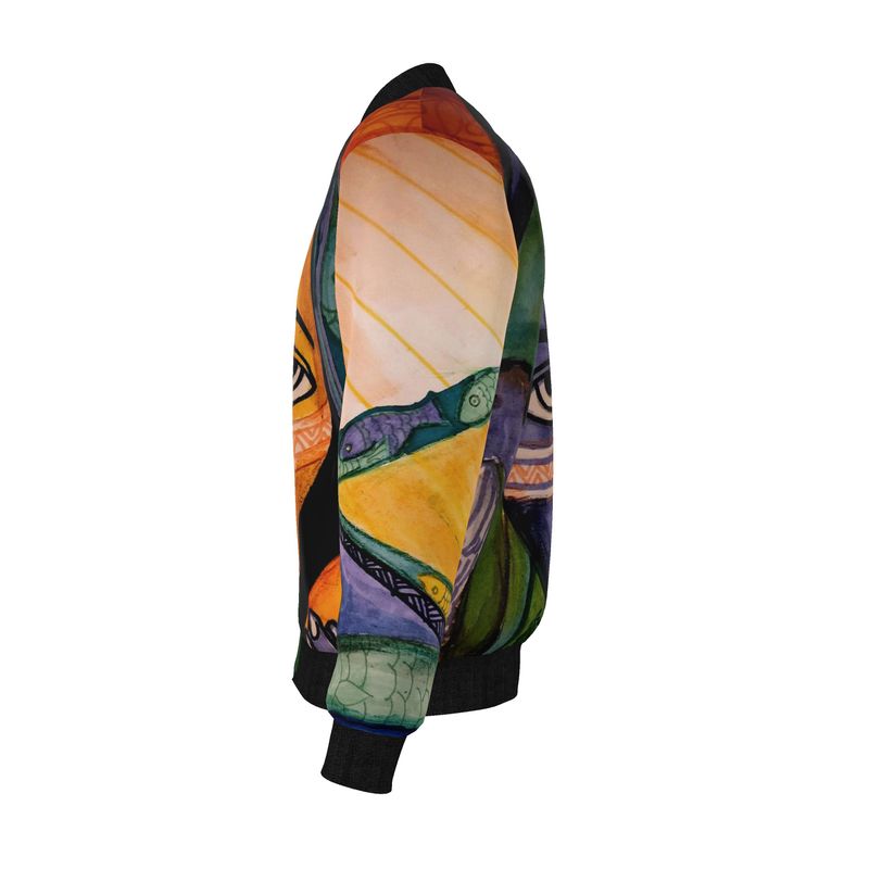 Tropical Zen Reversible Silk Bomber Jacket