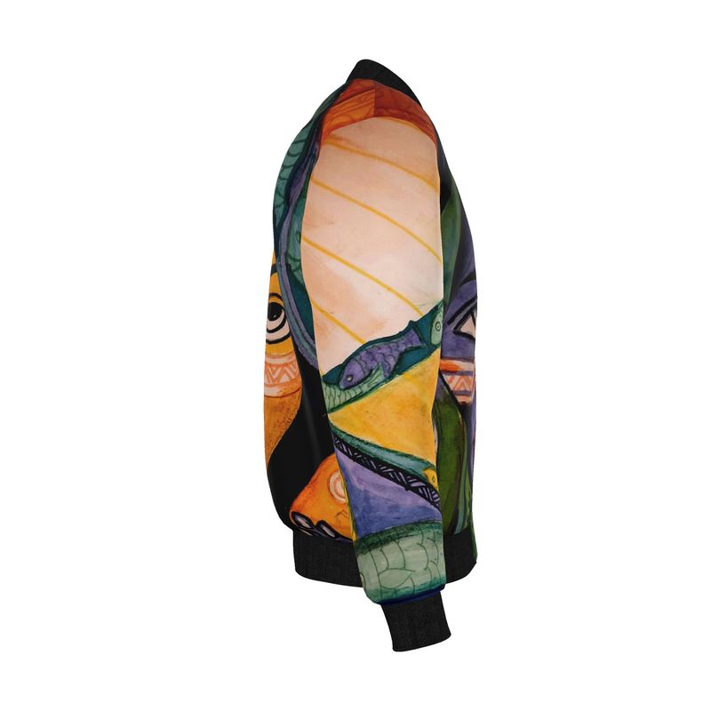 Tropical Zen Reversible Silk Bomber Jacket