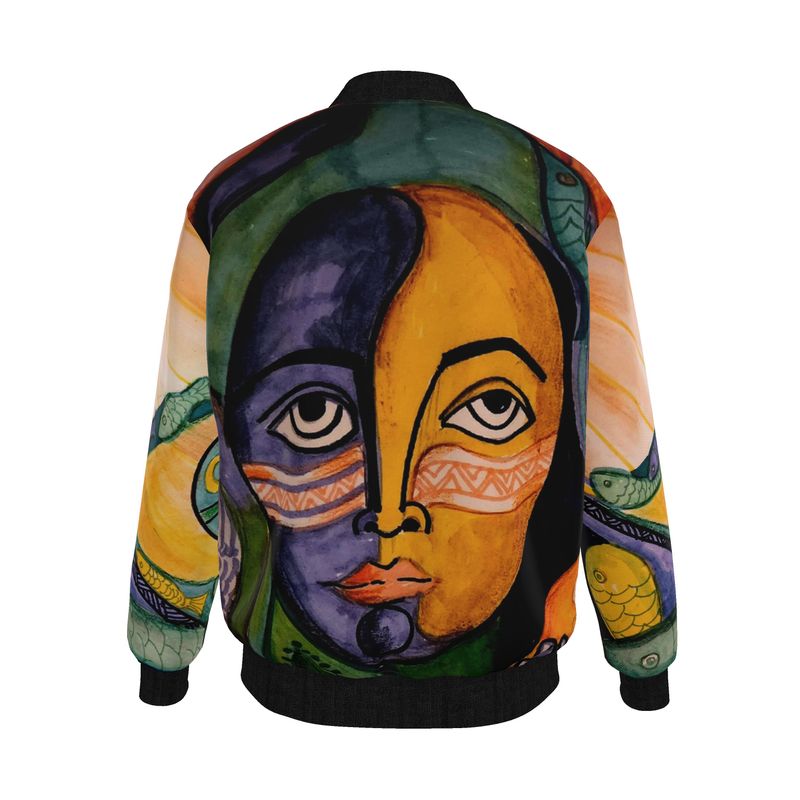 Tropical Zen Reversible Silk Bomber Jacket